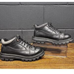 Y2K 90s Vintage FADED GLORY Chunky Black Lace Up Platform Boots Women’s 6.5